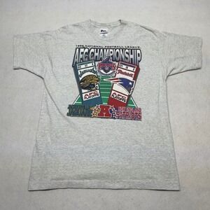Vintage 1997 Pro Player NFL TShirt AFC Championship Jaguars Patriots Grey XL